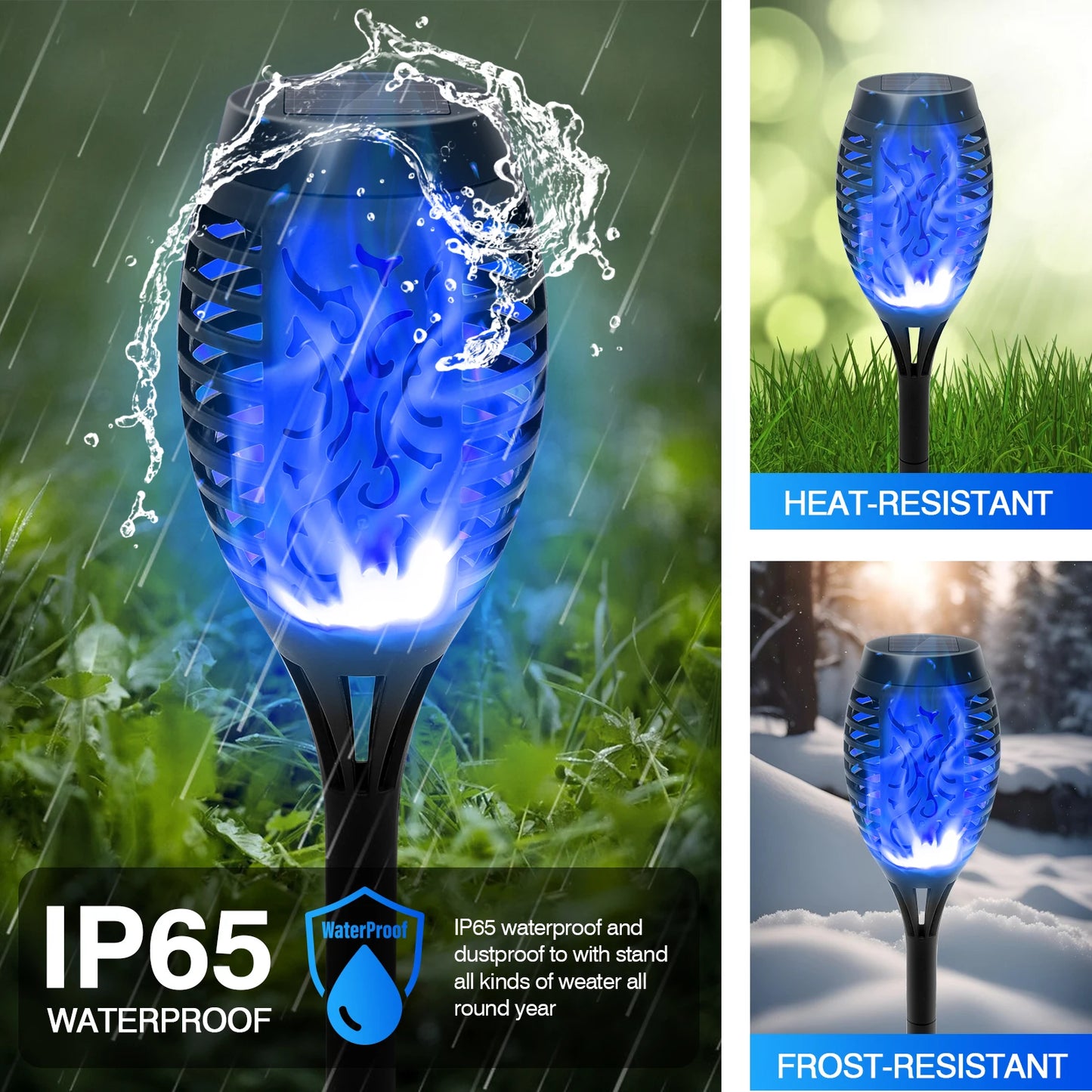 8 Pack Solar Lights Outdoor Blue