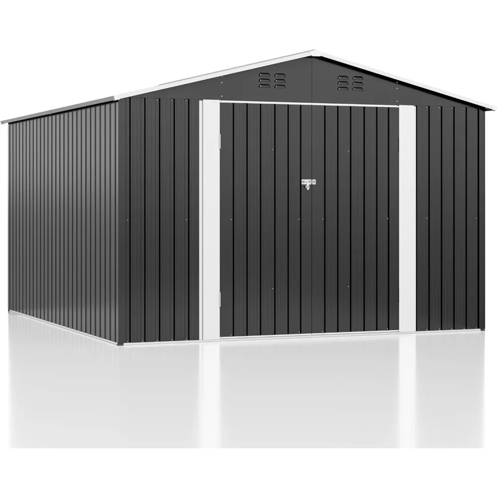 10x10 FT Metal Storage Shed,Lockable Doors