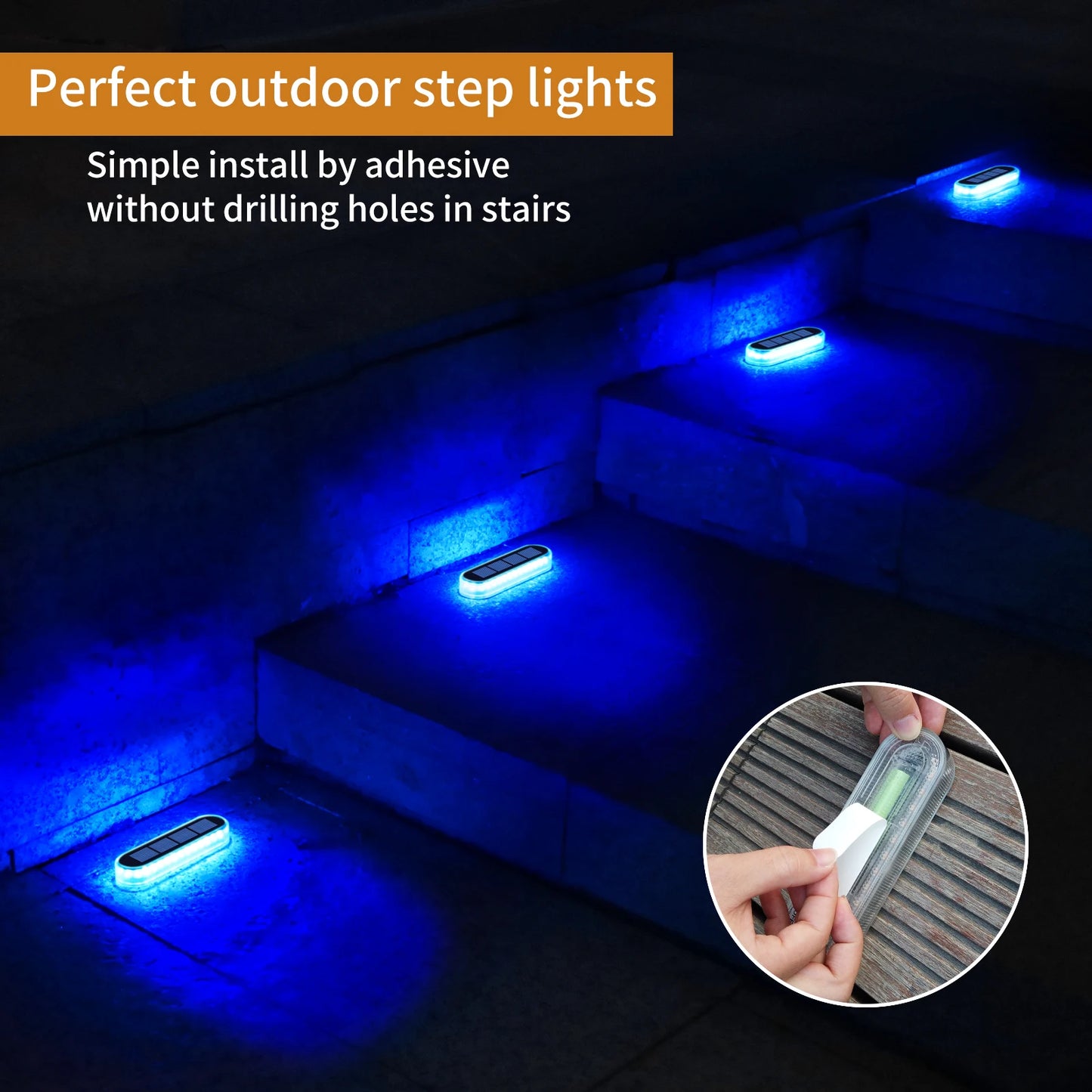 4 Pack Solar LED Deck Lights