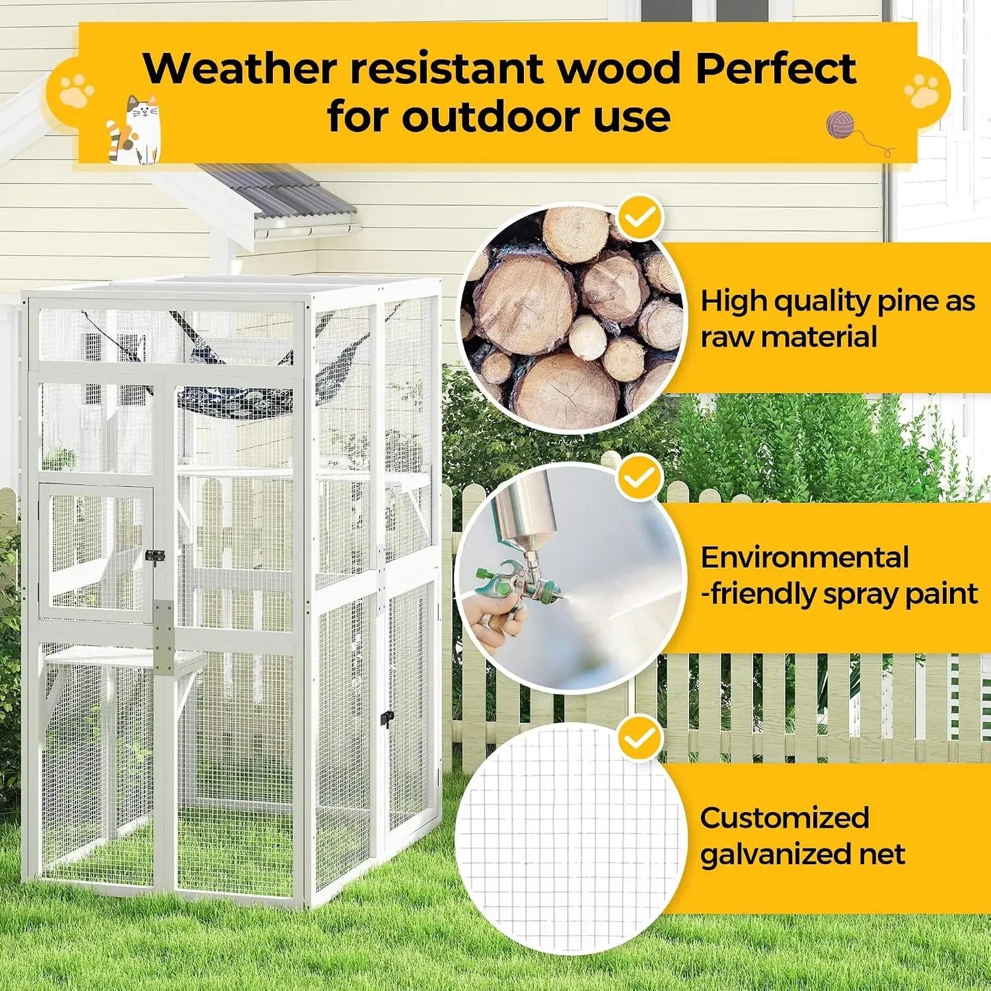 Wooden Catio Outdoor Cat Enclosure