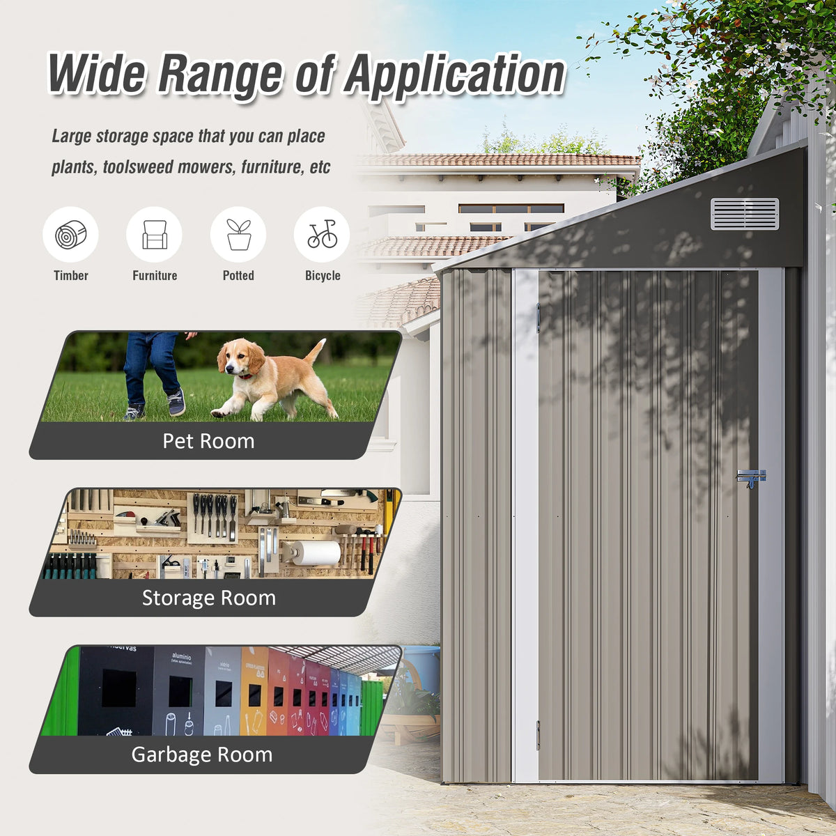 4x8 FT Outdoor Storage Shed