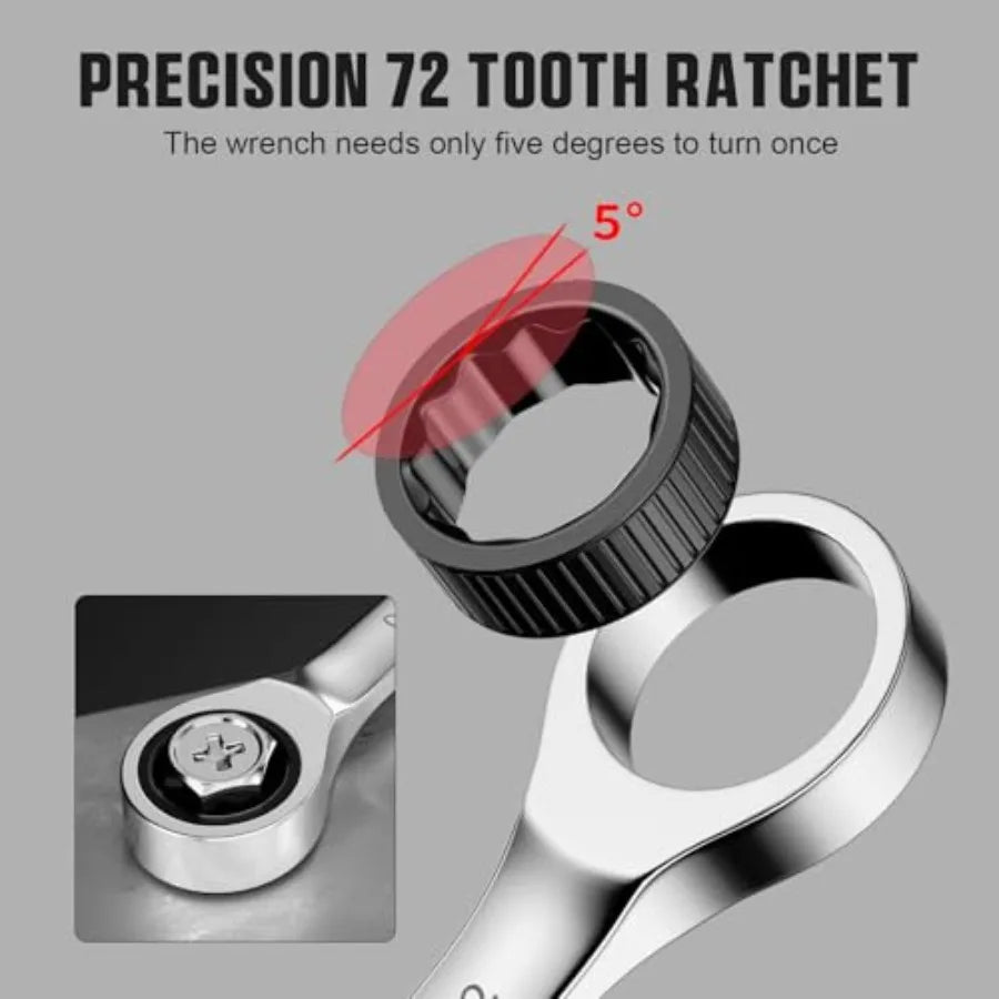 Ratcheting Wrench  Set, 22-Piece SAE Metric and Standard