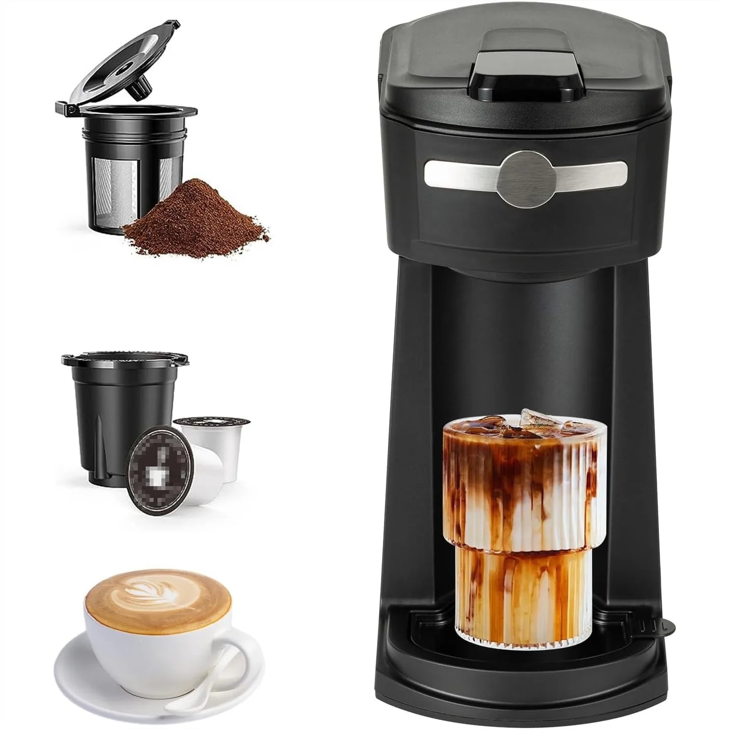 Single Serve Coffee Maker 6-14 Oz, Hot & Iced,