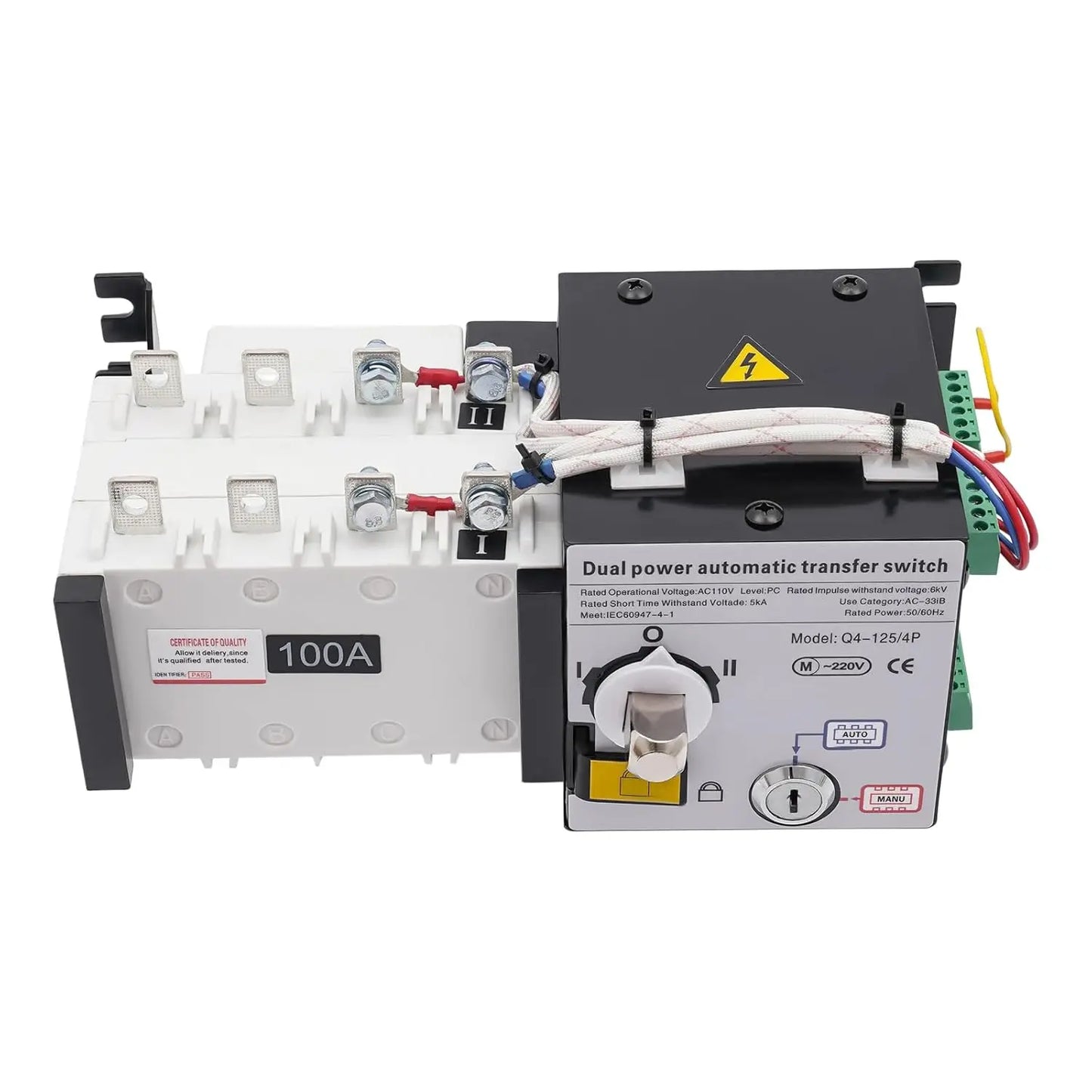 110/230V Dual Power Automatic Transfer Switch 100Amp