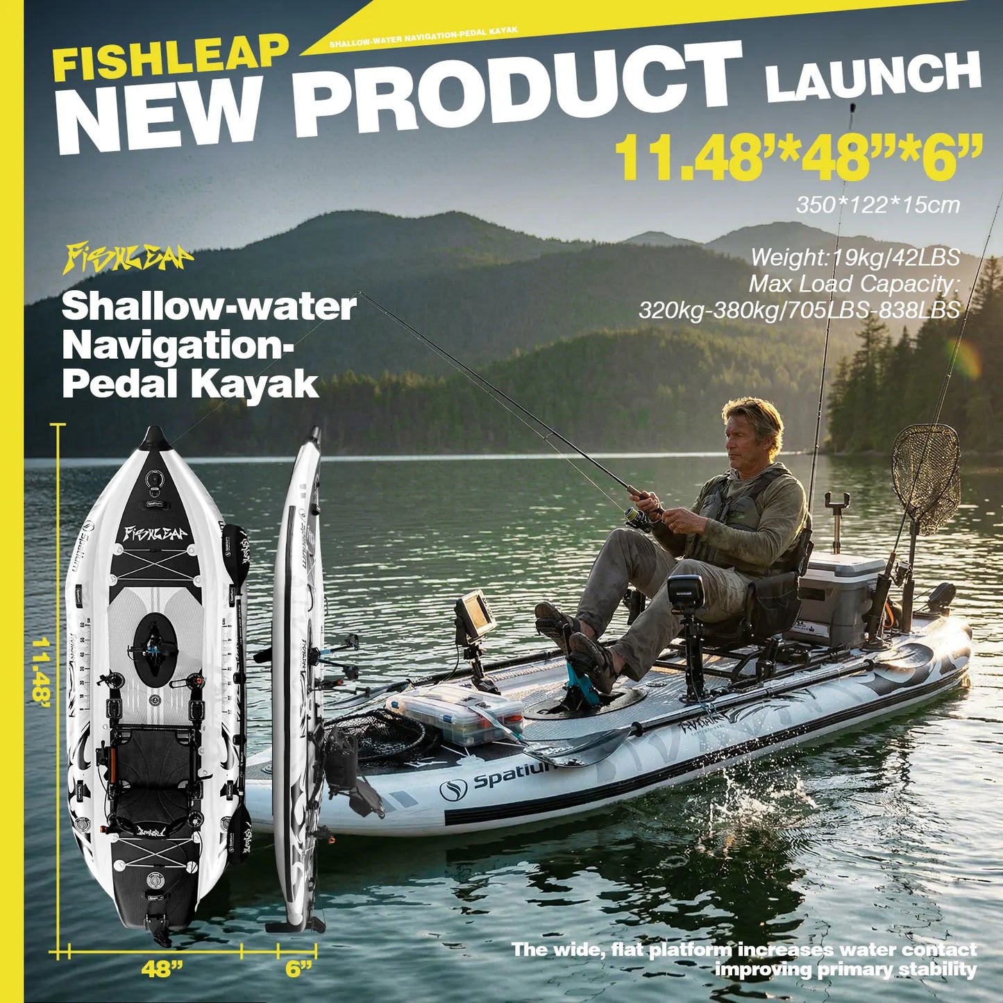 Pedal Drive Fishing Inflatable Kayak