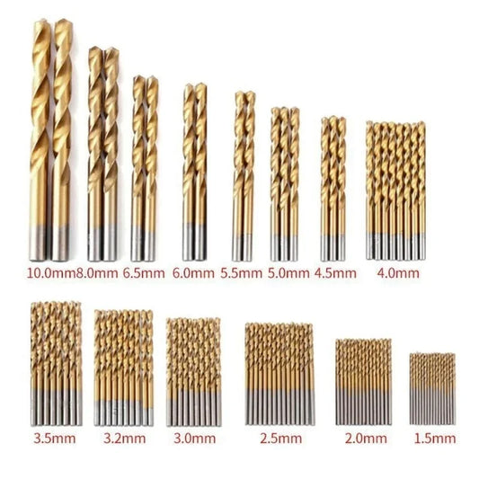 99Pcs HSS High Speed Steel Metric Drill Bit Set