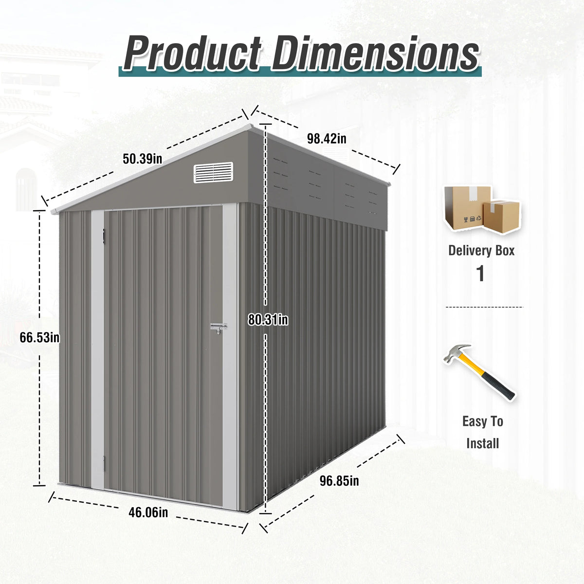 4x8 FT Outdoor Storage Shed