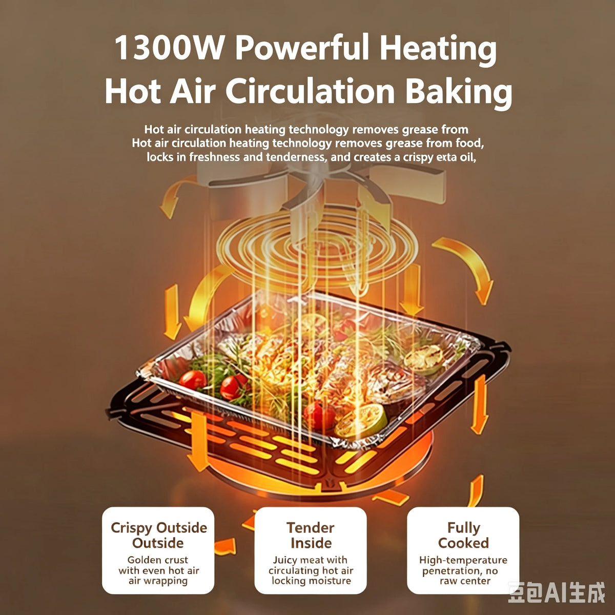 15L Visible Air Fryer Oven Retro