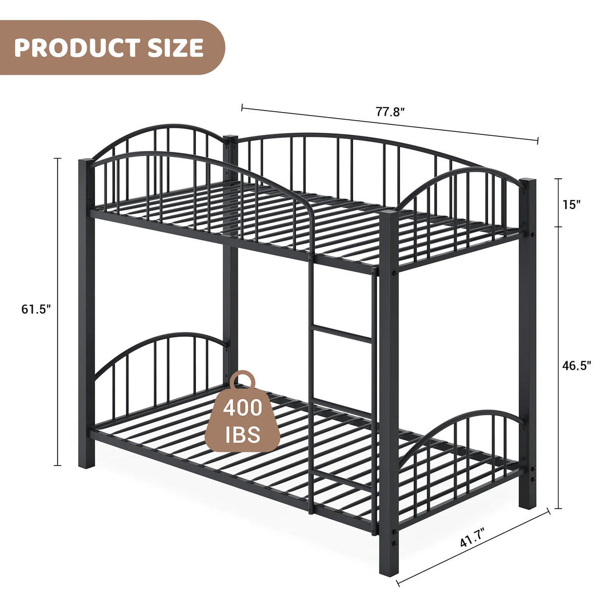 Twin Over Twin Metal Bunk Bed