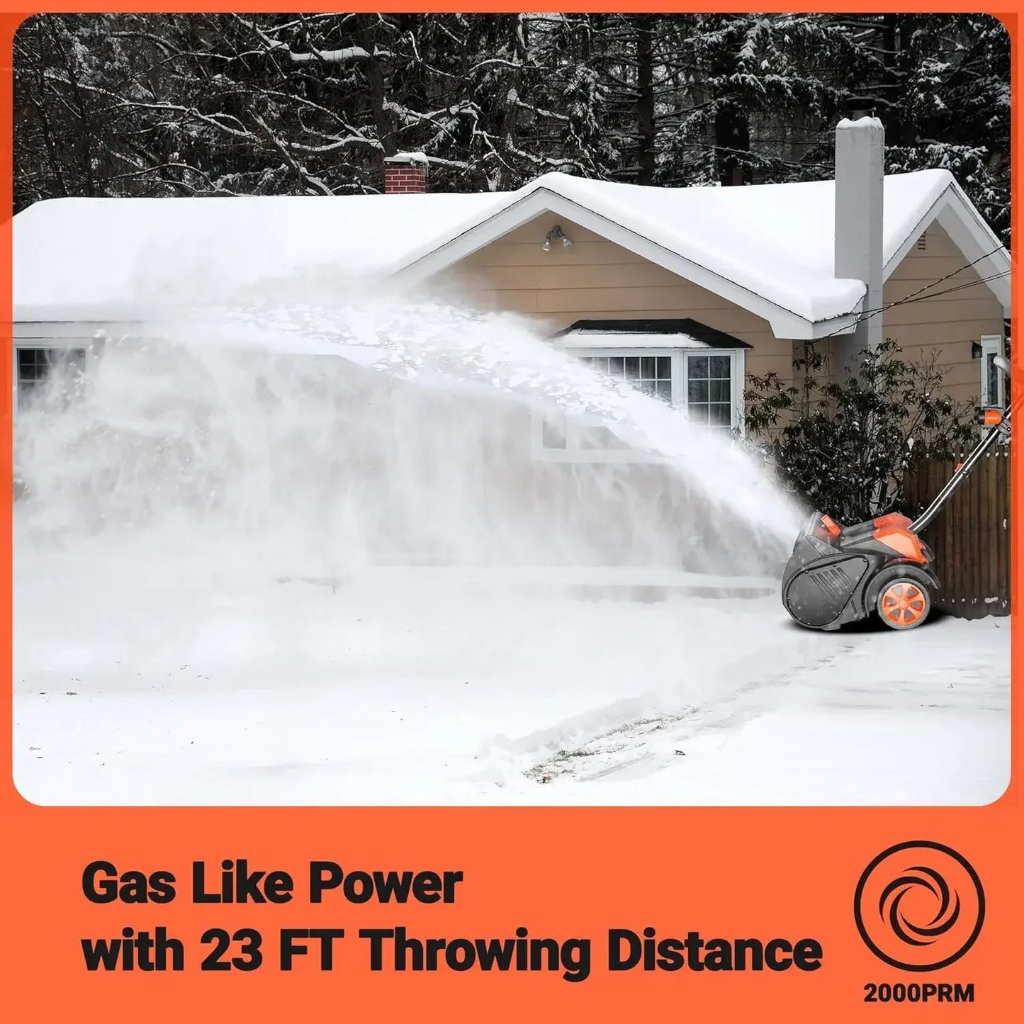Cordless Snow Shovel with Wheels, 48V