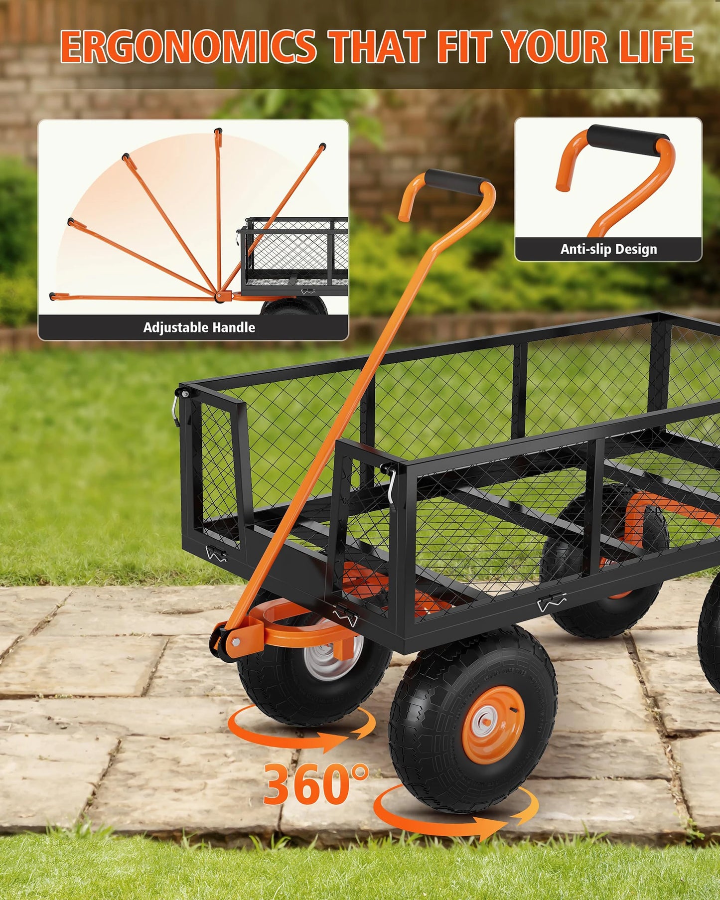 Steel Garden Utility Wagon