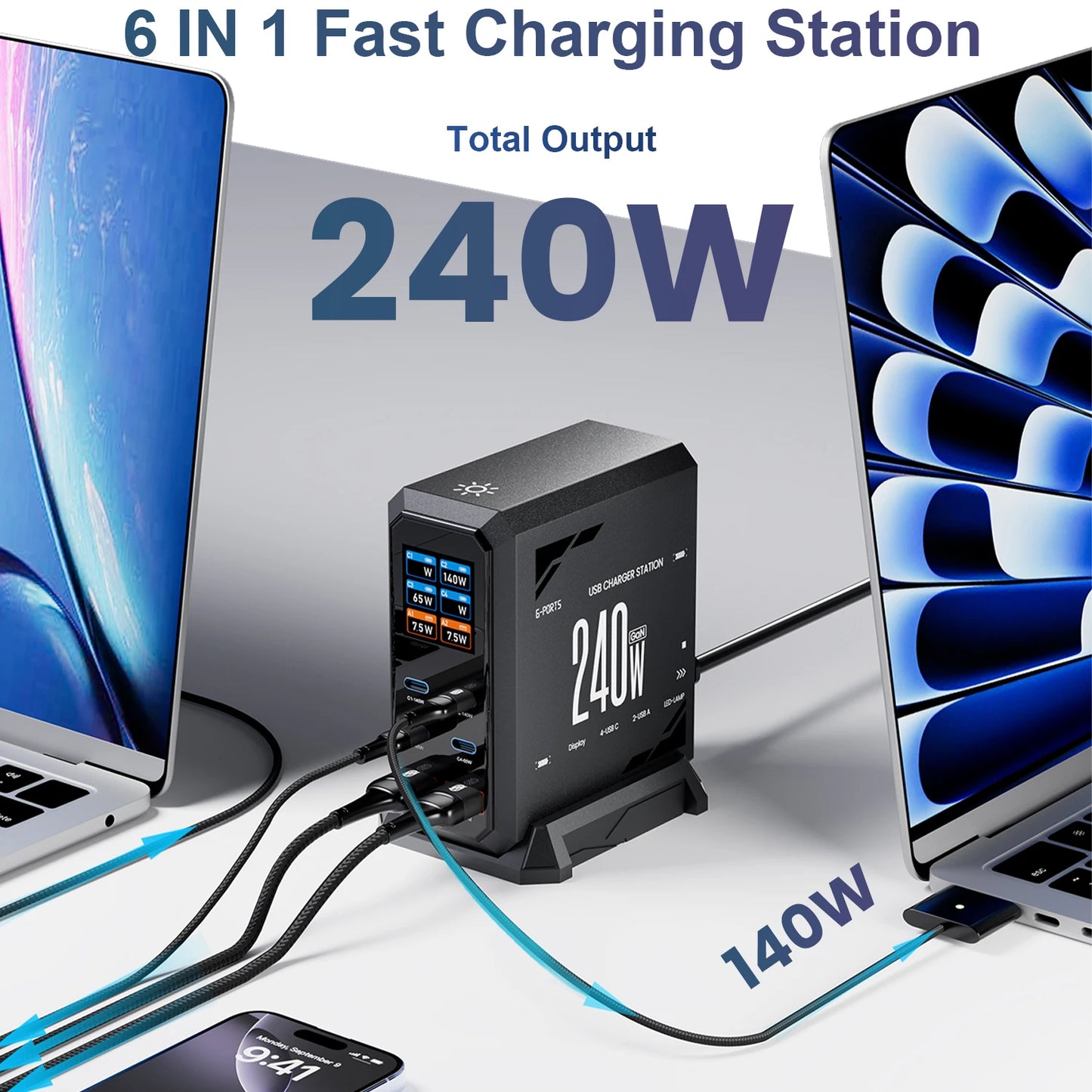 240W GaN Fast Charging Station