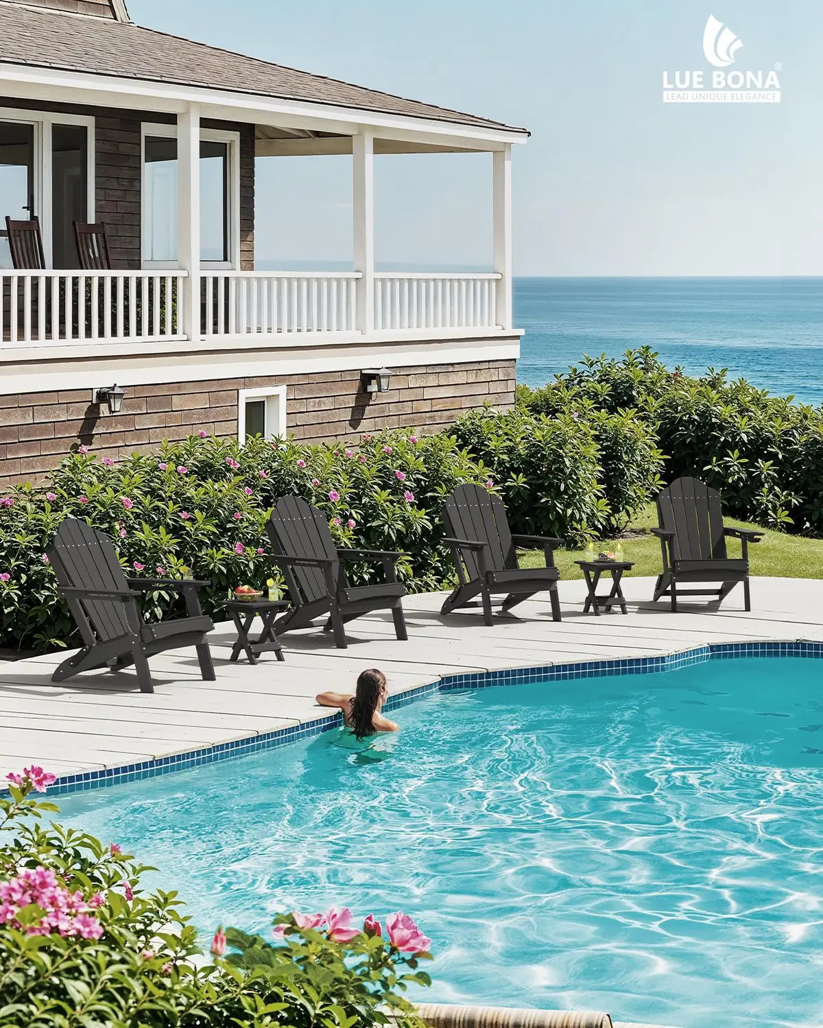 Folding Adirondack Chair Set 4