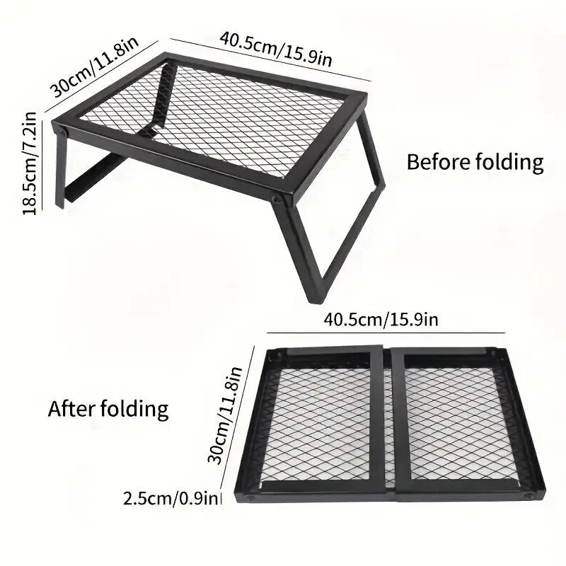 Portable Foldable Campfire Grill Set 16x12in
