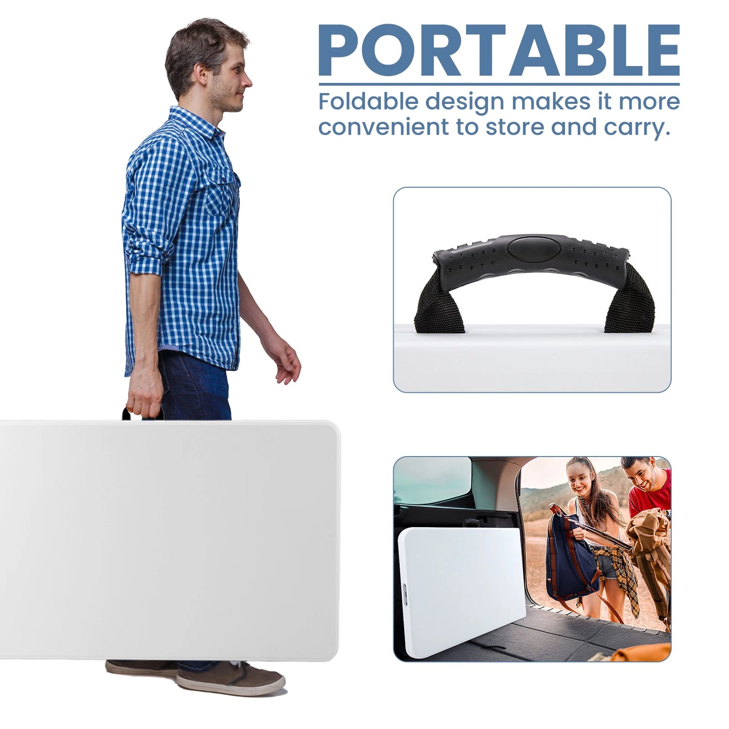 Portable Foldable Table with Carrying Handle