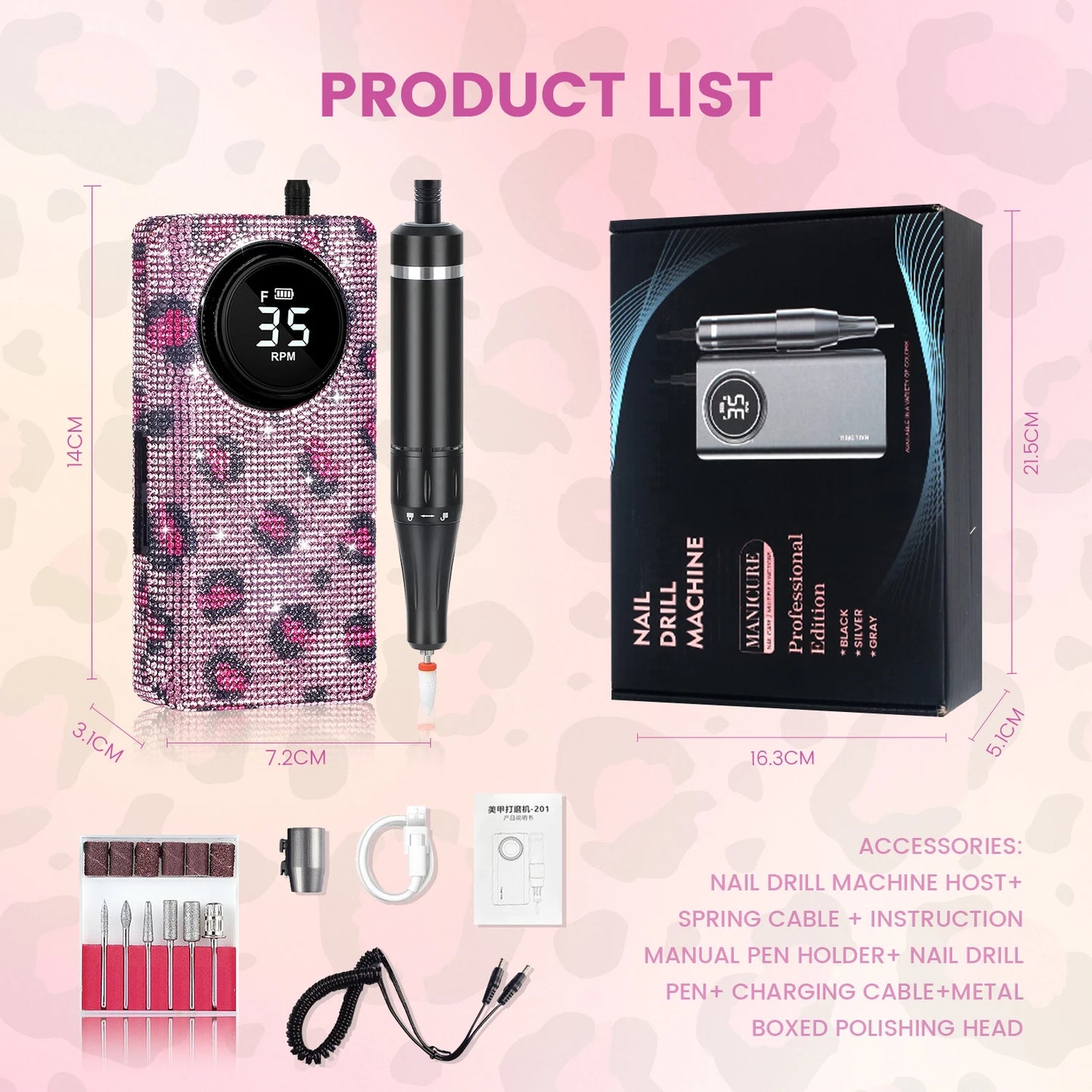 Electric Nail Drill/File 35000RPM