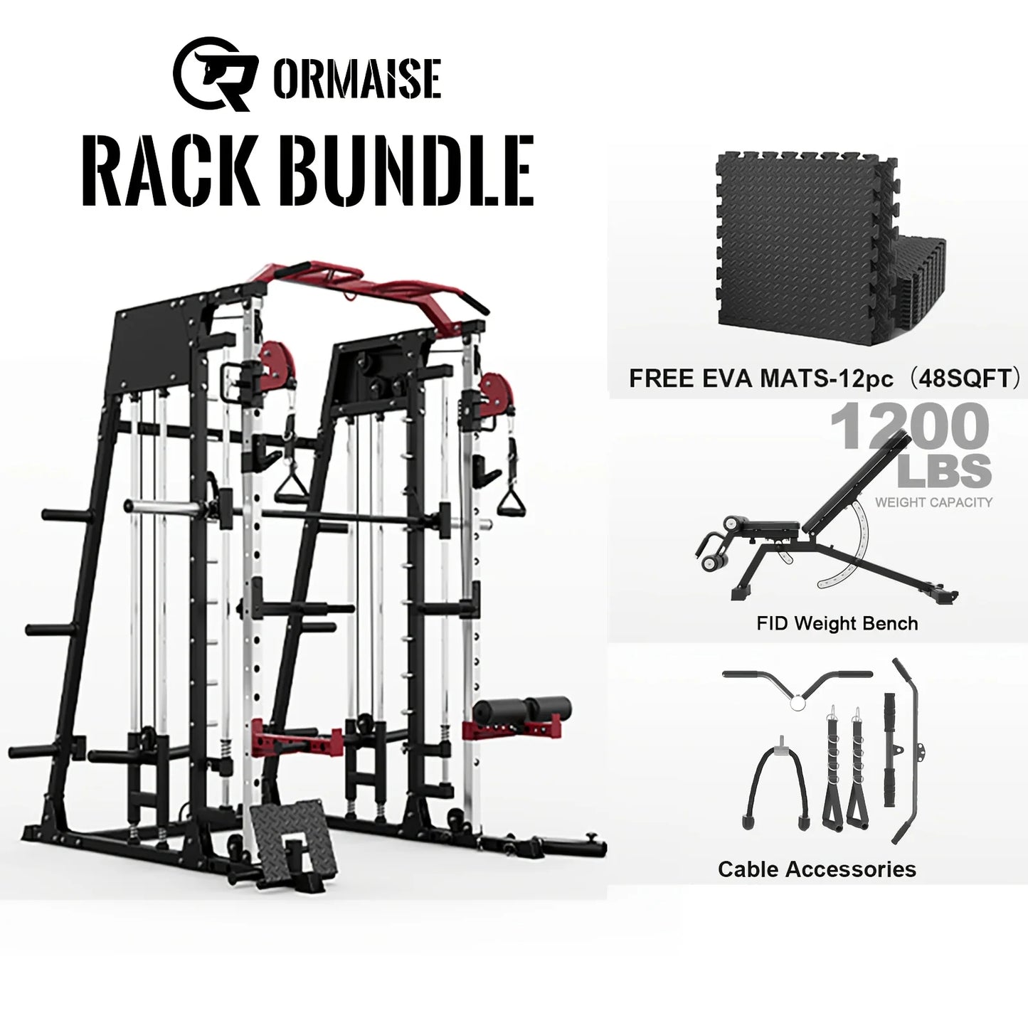 2200lbs Smith Machine Home Gym