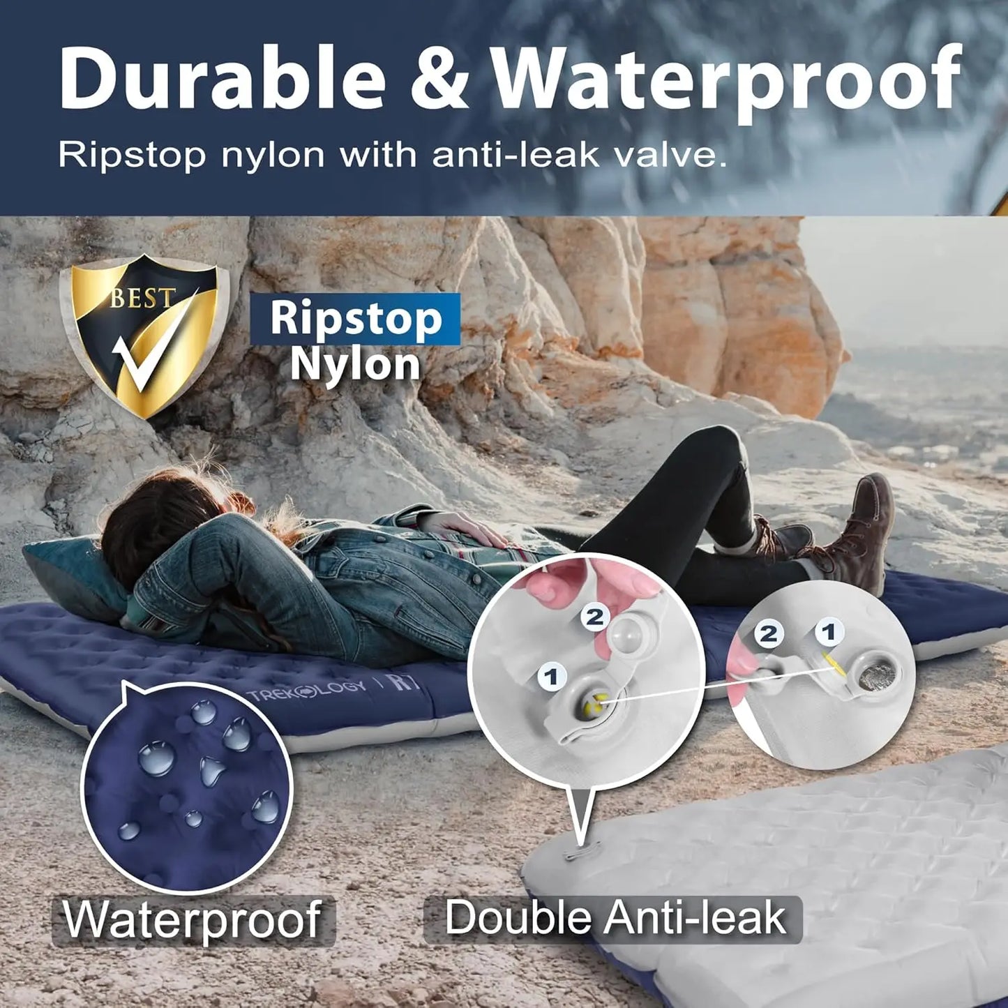 Camping Sleeping Pad 4" Thick Inflatable Mat