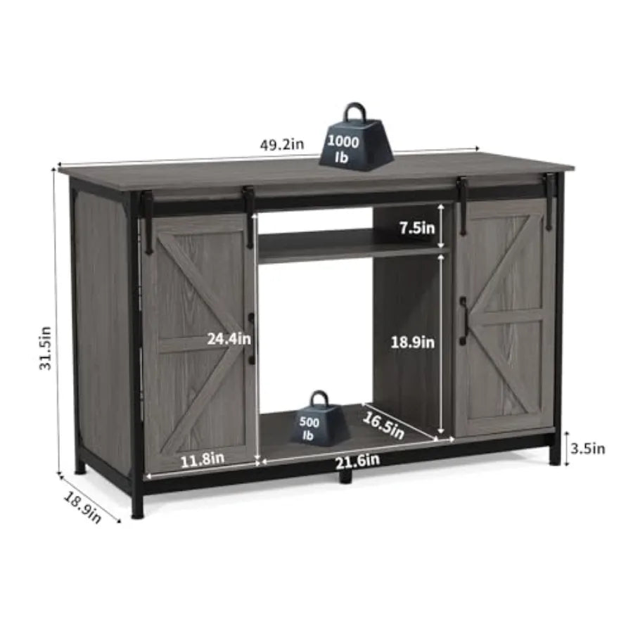 Farmhouse 55-75 Gallon Fish Tank Stand with Power Outlet