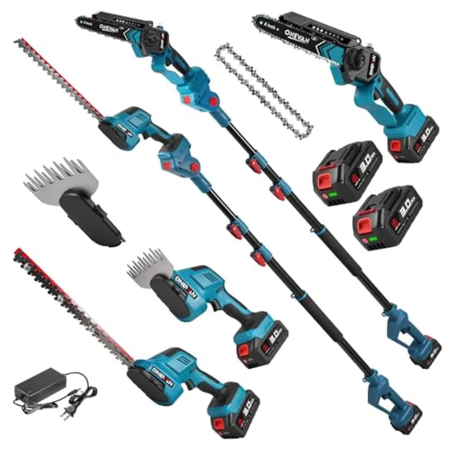 cordless pole saw hedge trimmer, 14.5 ft reach