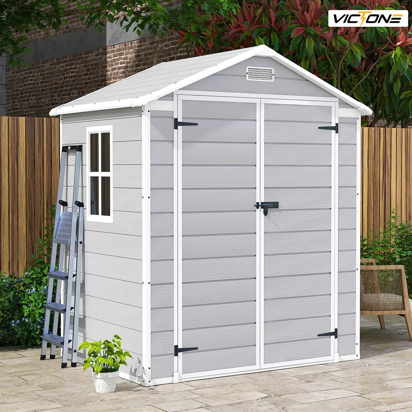 6' x 4' Plastic Storage Shed with Floor