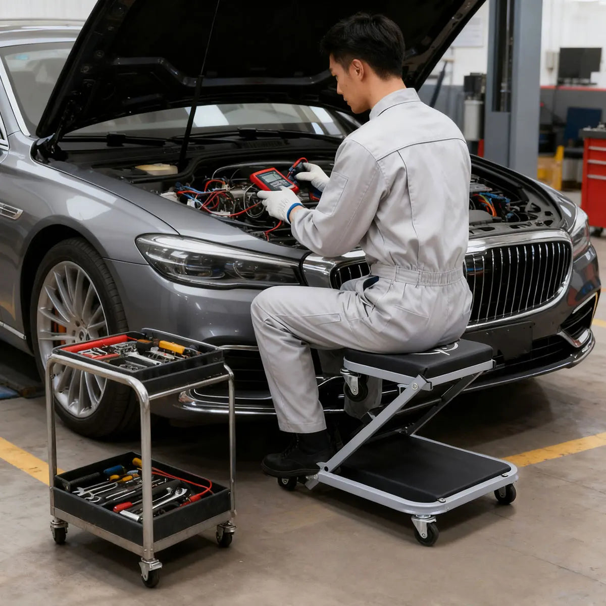 Adjustable Rolling Mechanics Seat/Creeper