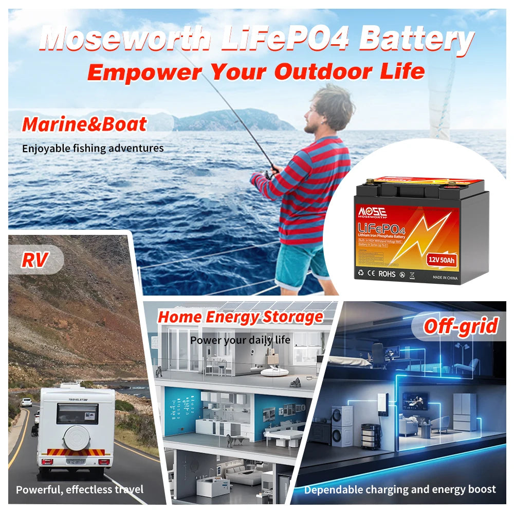 12V 50Ah LiFePO4 Battery 50A