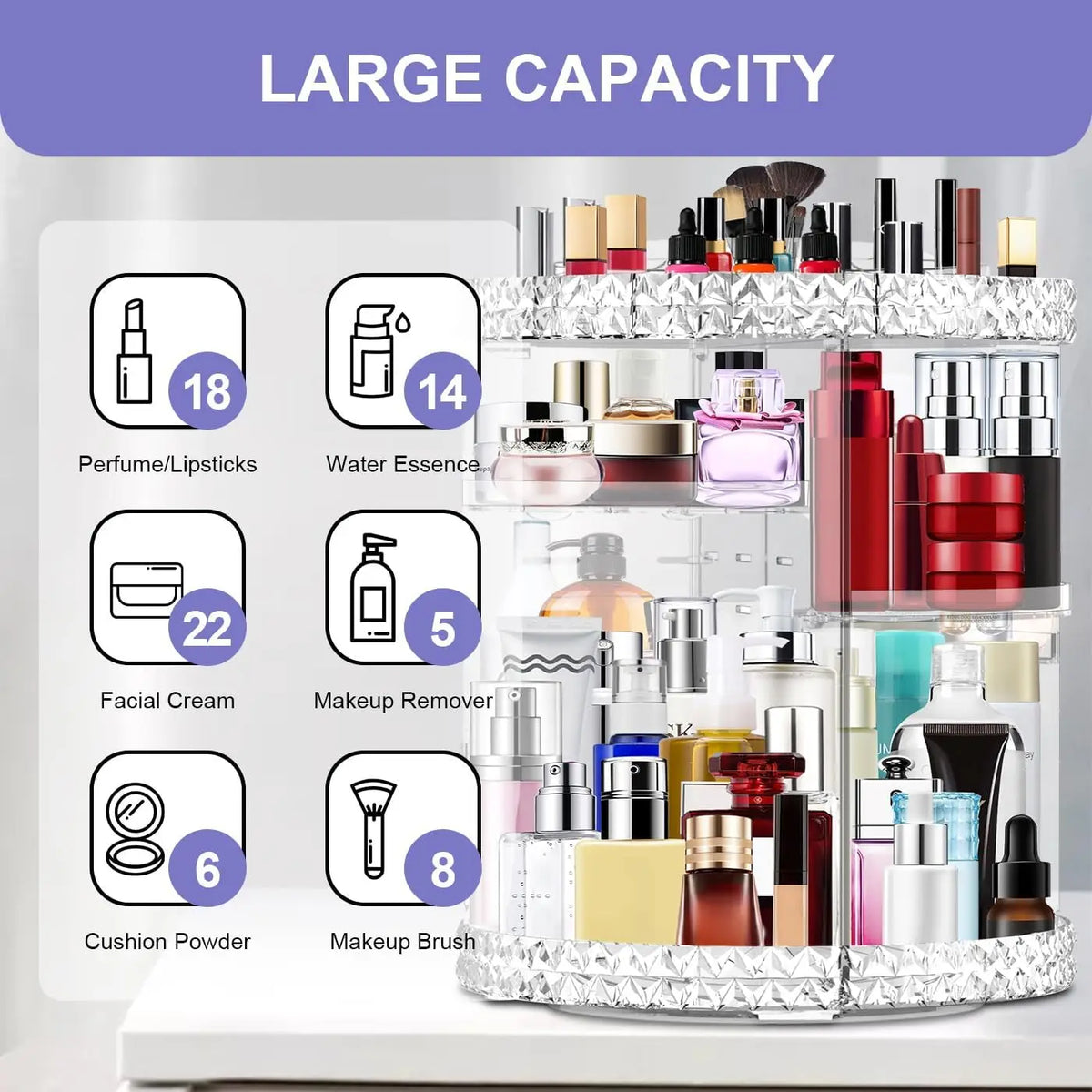 360° Spinning Skincare Storage Organizer