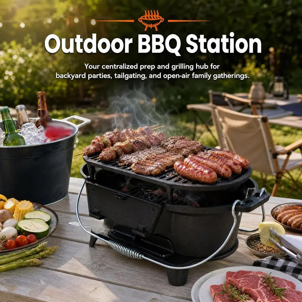 Portable Cast Iron Hibachi Grill