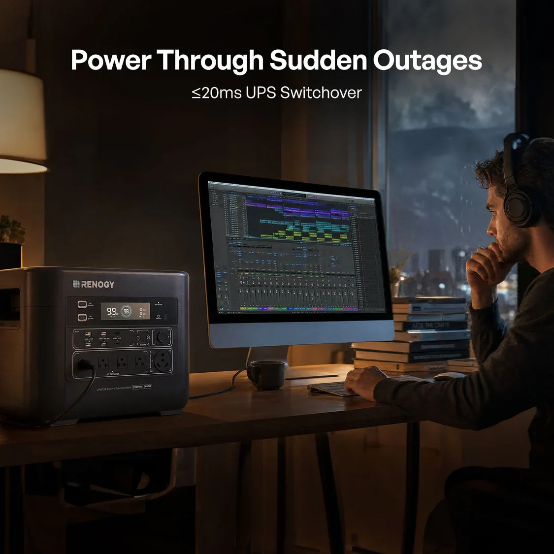 Portable Power Station,  2400W/3600W Surge