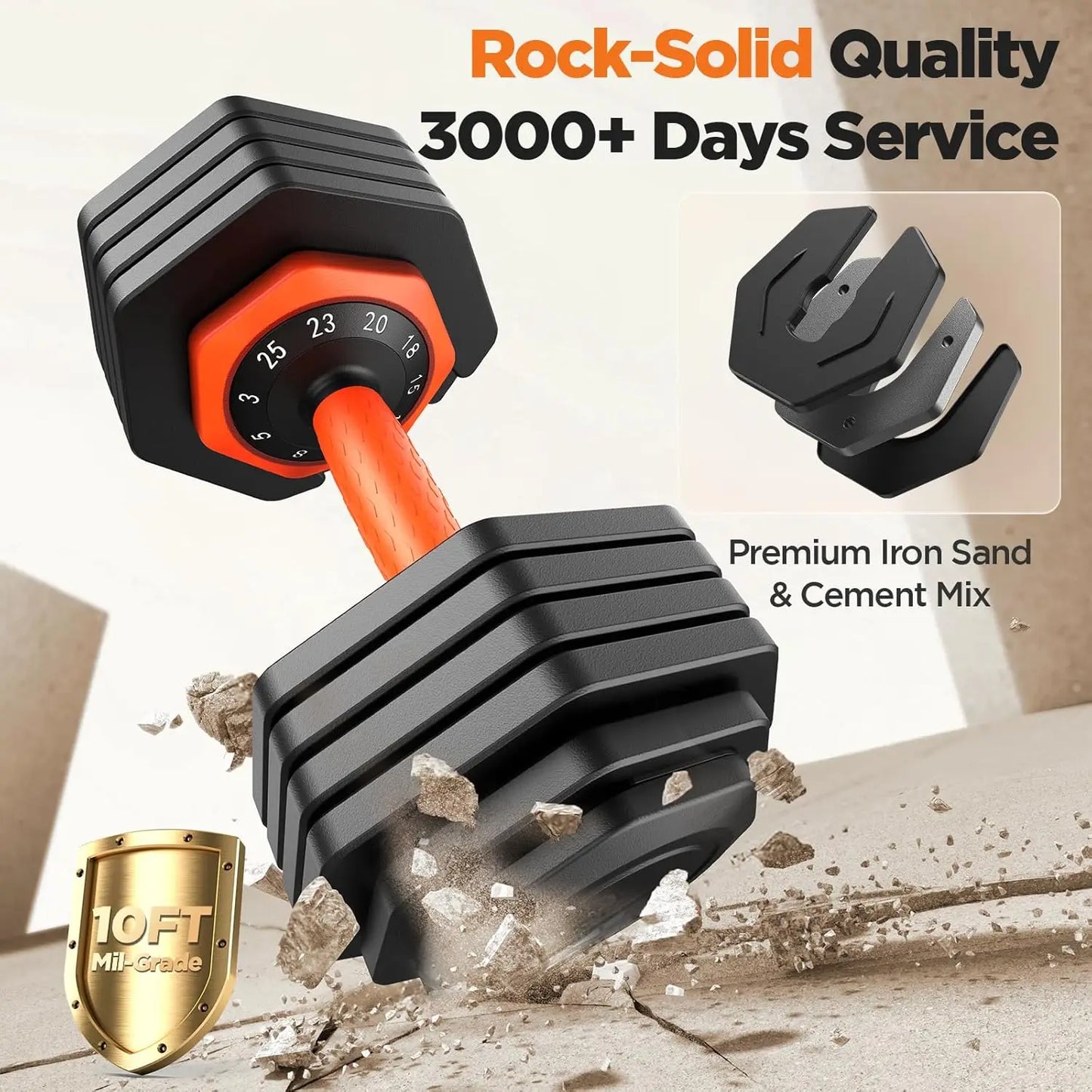 Adjustable Dumbbell Set of 2,50lb Weights