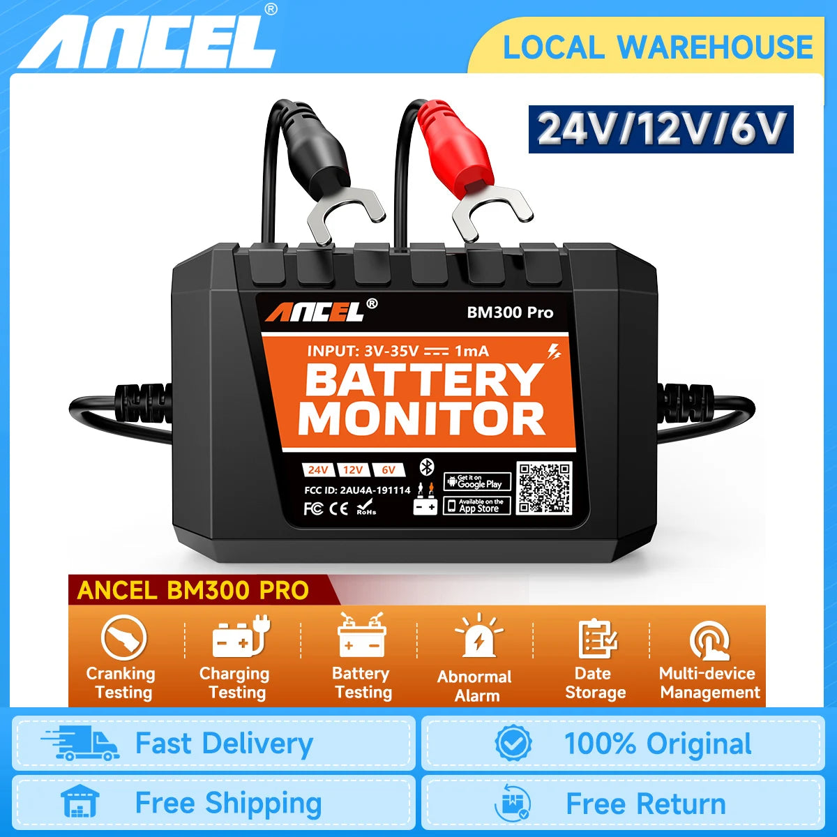 6V 12V 24V Bluetooth Battery Monitor/Charging System