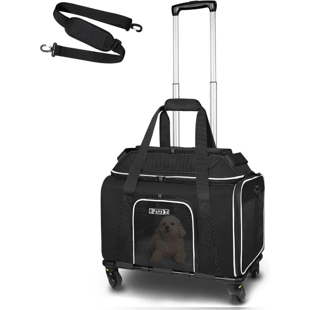 Pet Carrier with Wheels 18x11x11  Airline Approved