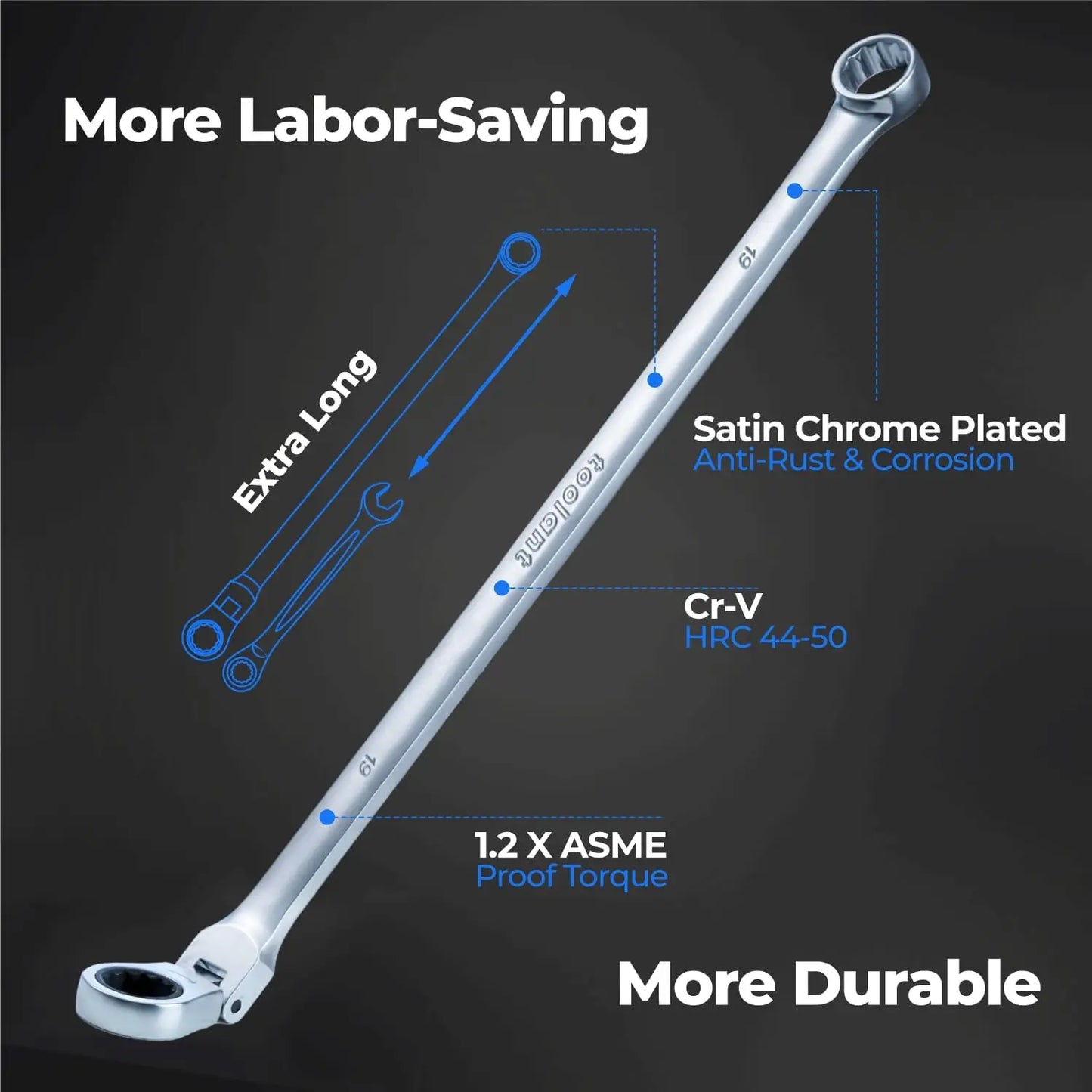 Extra Long Ratcheting Wrench Set