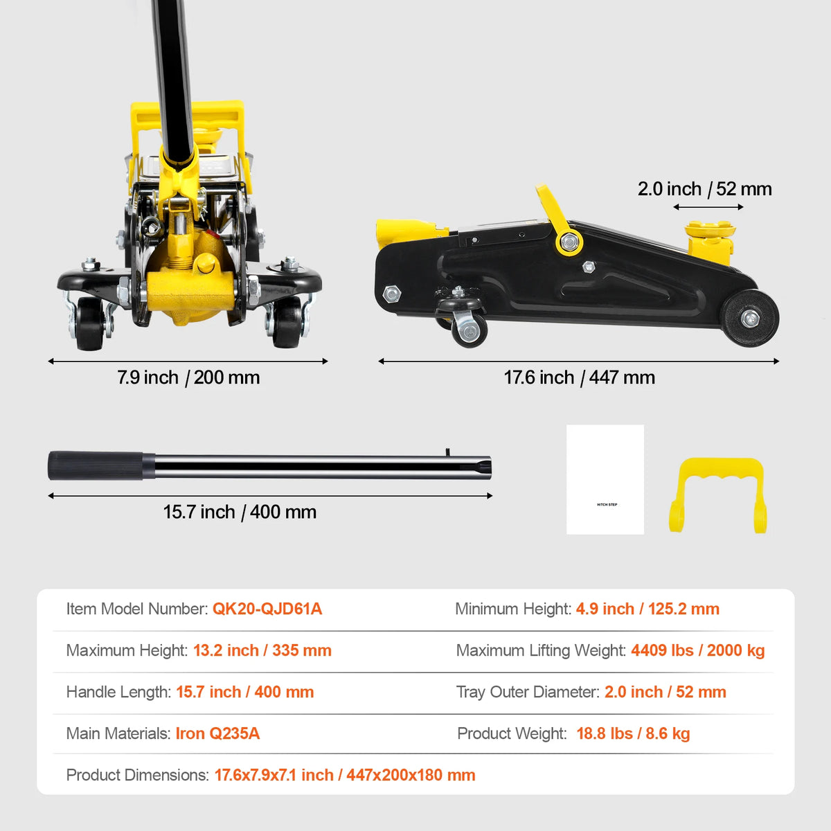 Low Profile Floor Jack with Stands