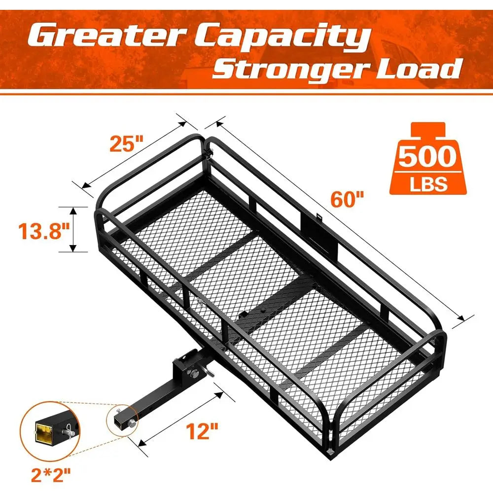 Hitch Cargo Carrier with Bike Rack  500 LBS Capacity