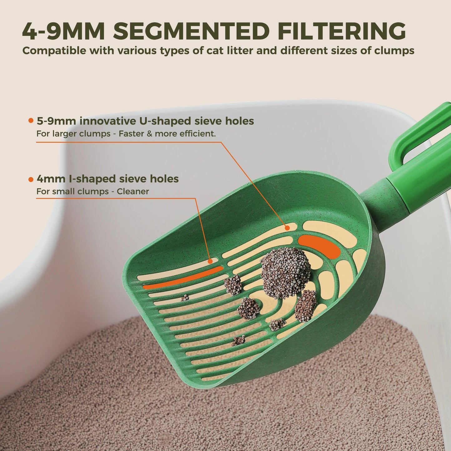 Cactus Cat Litter Scooper with Holder