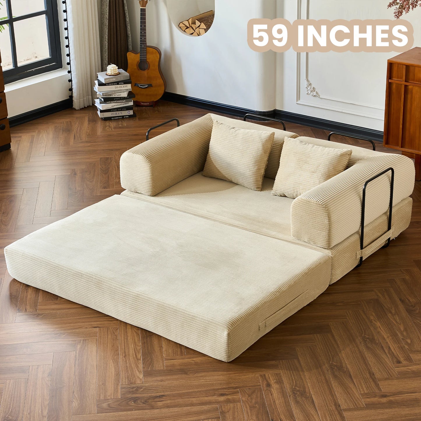 79'' Convertible Futon Sleeper Sofa Bed