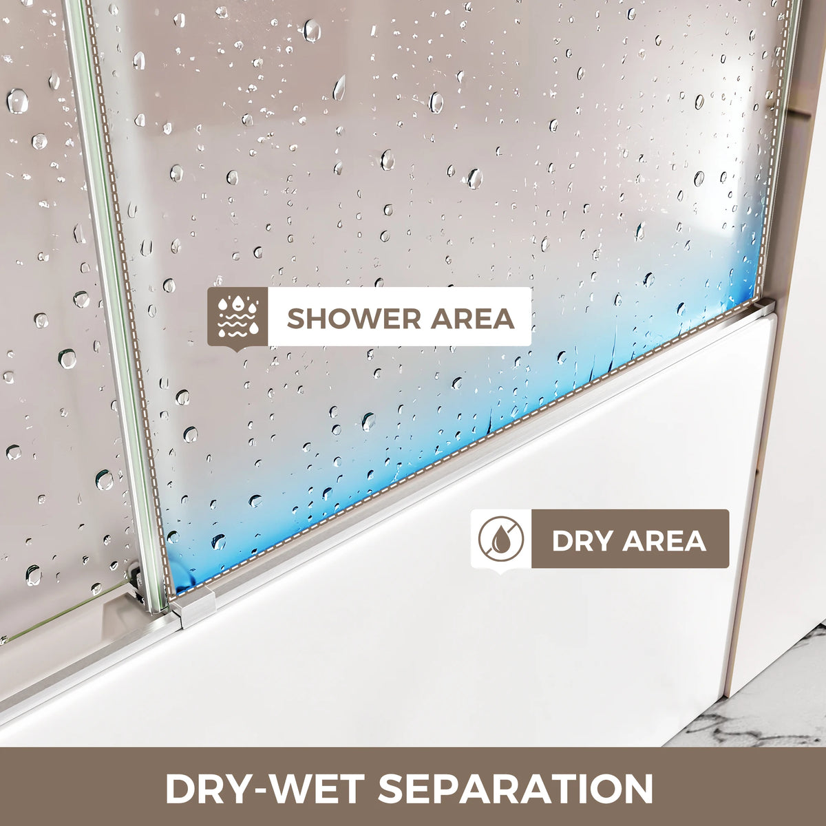 Double Sliding Shower Door, 60' W X 60' H