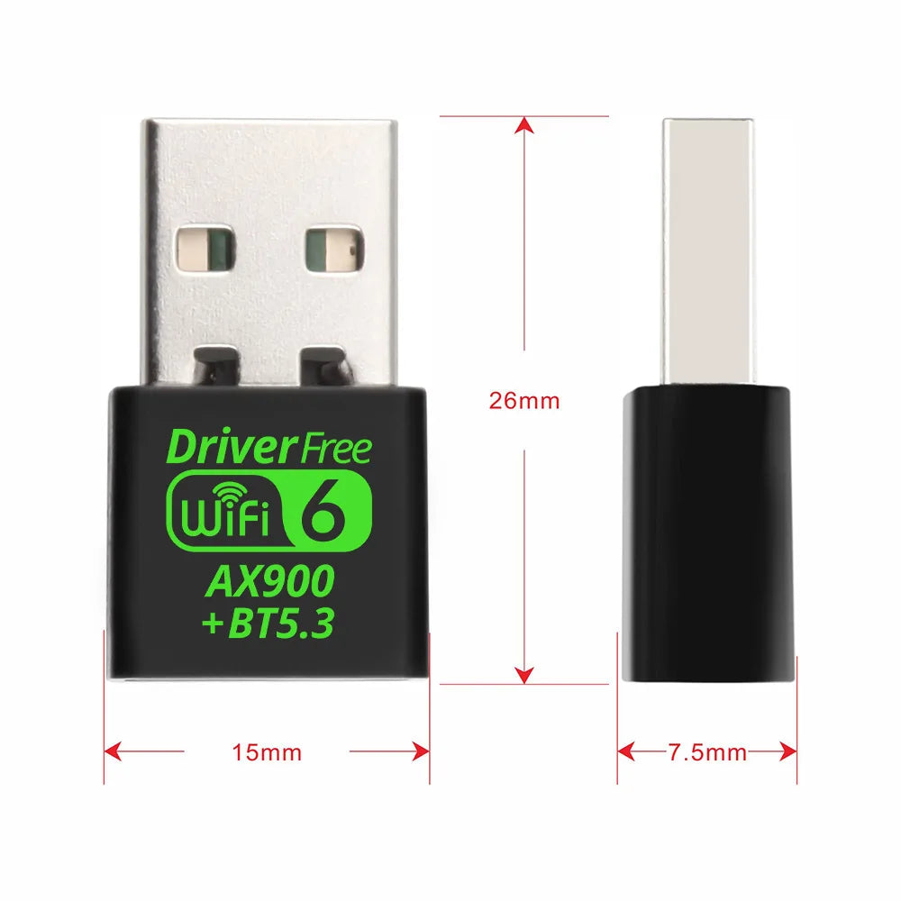 USB WiFi 6 Bluetooth 2in1 Dongle Dual Band
