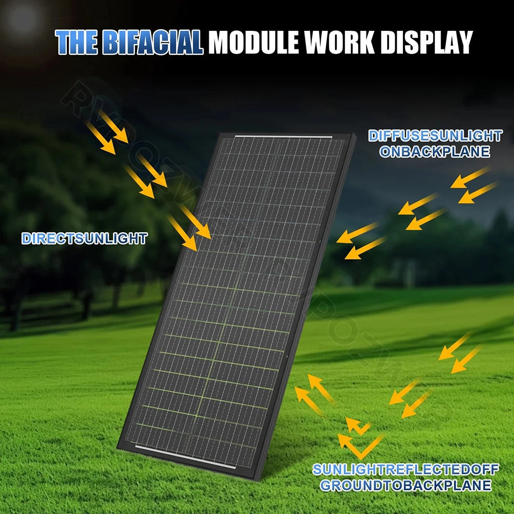 Bifacial Solar Panels 100W 3/6 Pcs