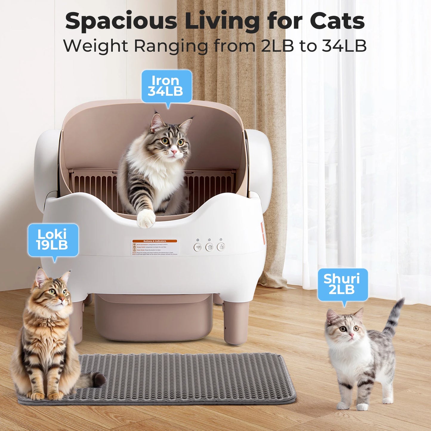Self Cleaning Litter Box,  APP Control