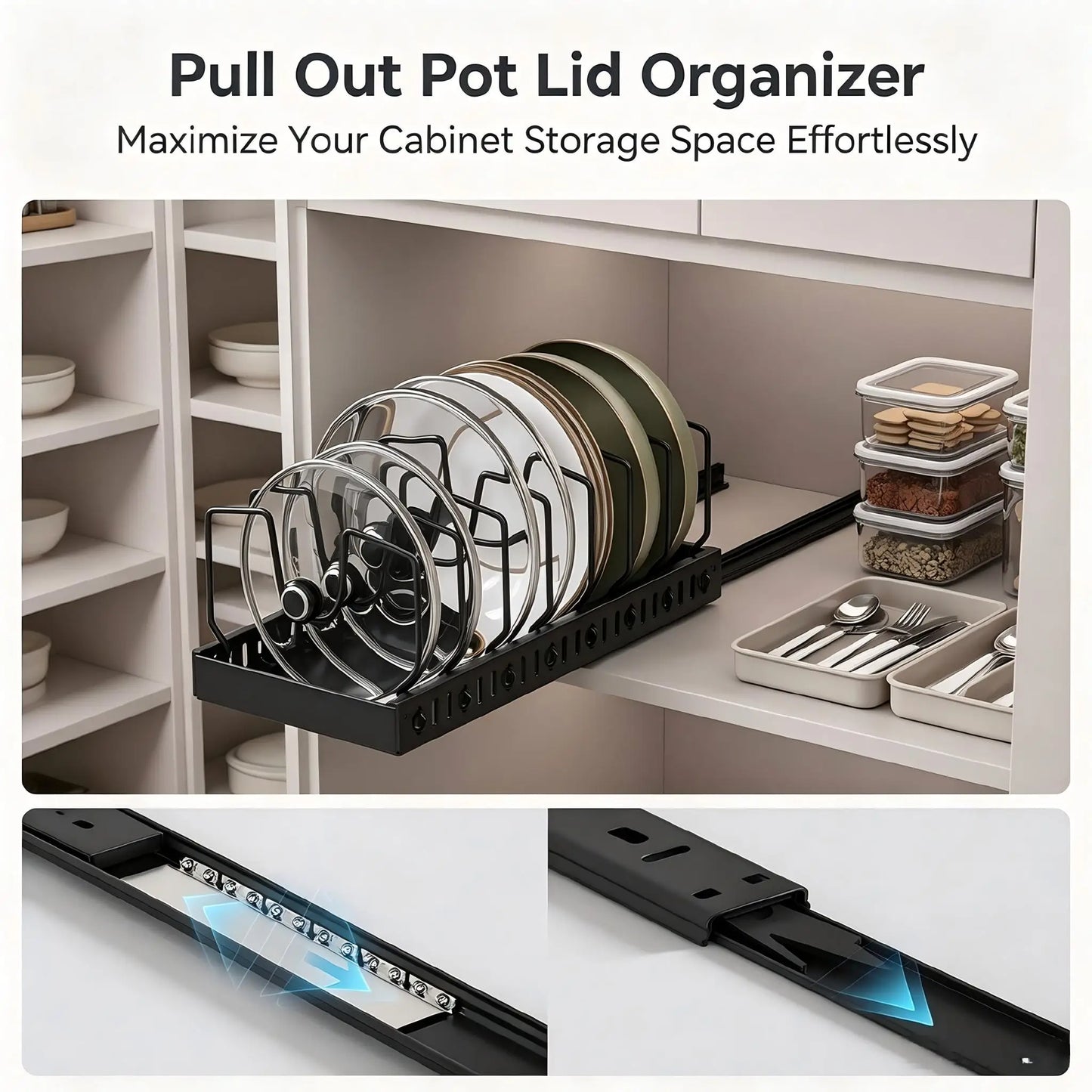 pots, bowls, and lids storage rack
