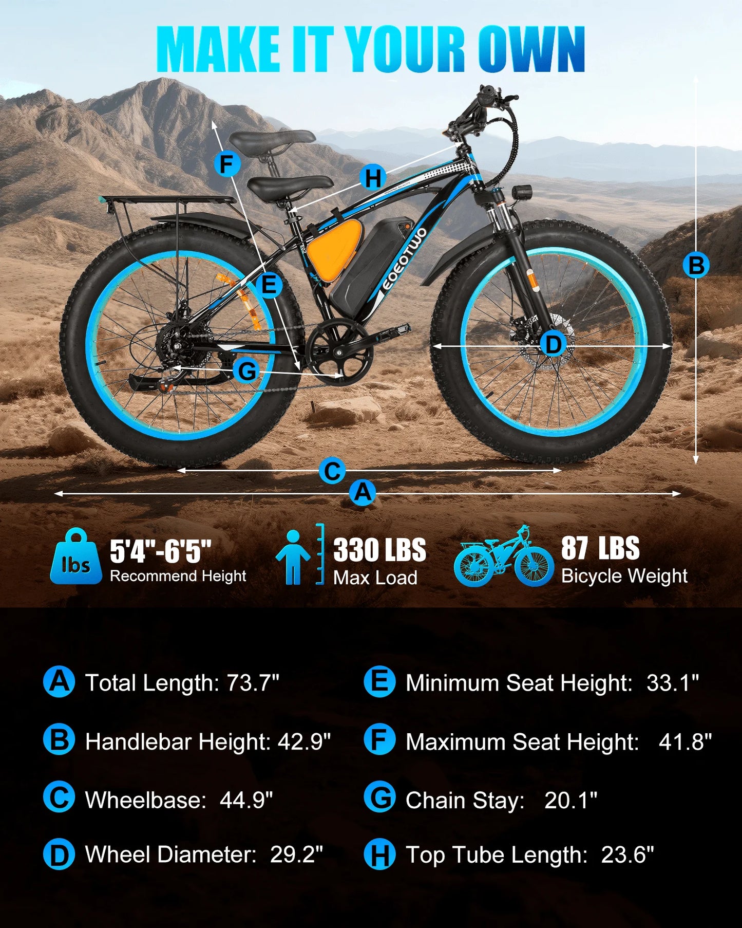 1500W Peak Ebikes for Adults, 26'' Fat Tire