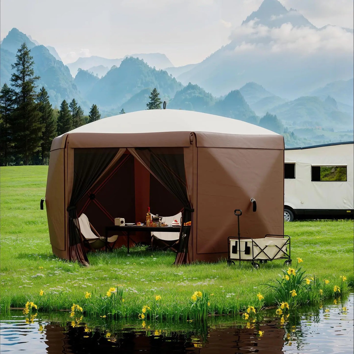 13x13 ft 6-Sided Pop Up Canopy Tent