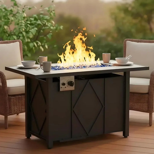 43 Inch Propane Fire Pit Table, 50,000 BTU