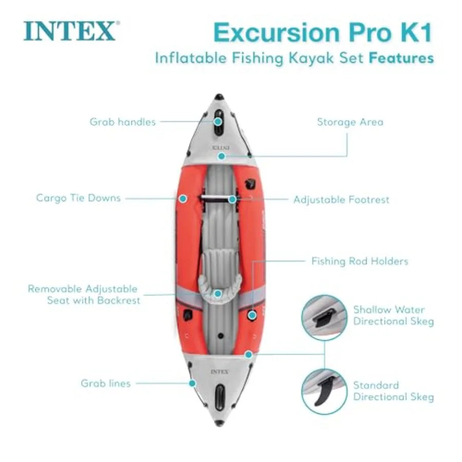 86in SuperTough PVC Kayak with Paddles High-Output Pump
