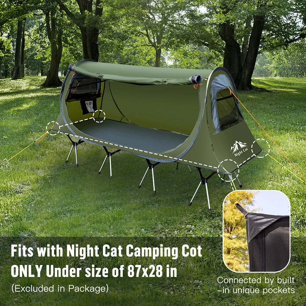 Pop-up Camping Tent for Camping Cot (Excluded)
