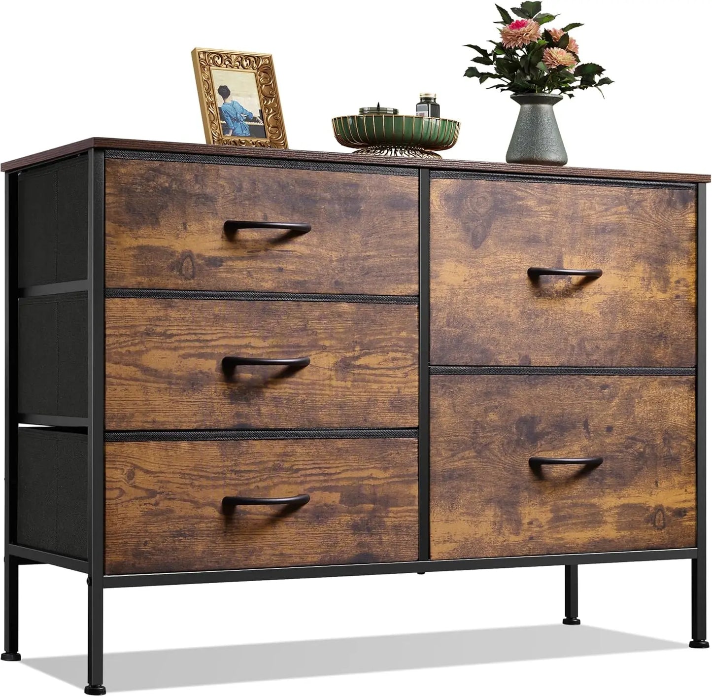 Dresser for Bedroom with 5 Storage Drawers