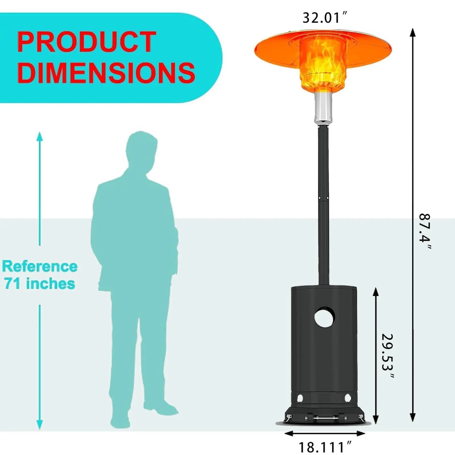 48000 BTU Propane Patio Heater